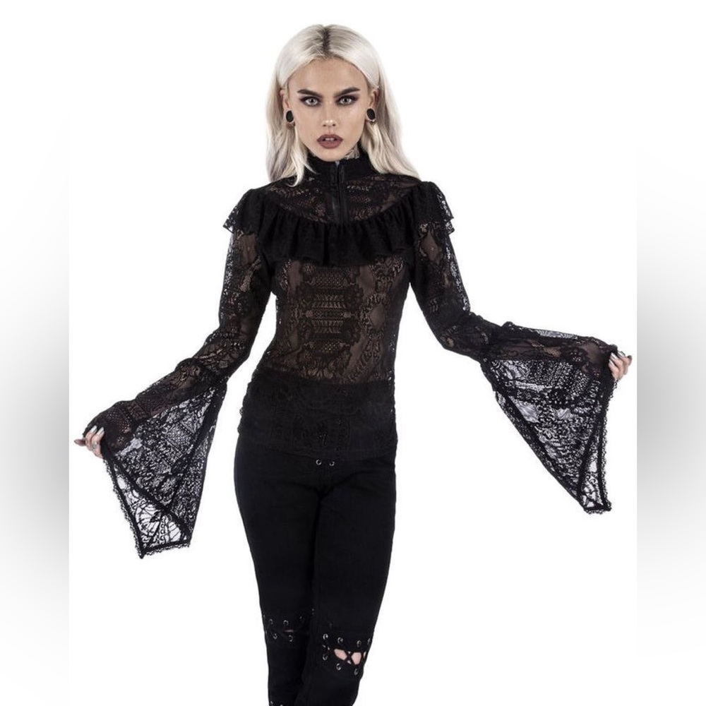 Killstar Morte Mistress Top | Lace Top Black XL